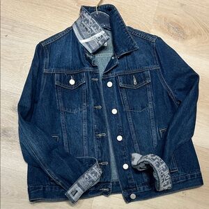 Elevazione/Dior Denim Jacket Genuine Dior Scarf Detail Size M